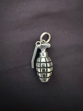 King Baby Studio Silver Grenade Charm Pendant